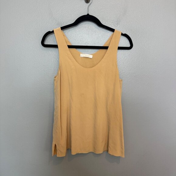 Chloe Tops - CHLOE round neck silk tank in tan/beige size 38 or US 6